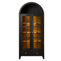 1pc Modern Black Bar Cabinet with Wall-Mountable Wine Storage - Large Door Pantry Cabinet Suitable for Bar,, Dining Room - Space-Saving, Assembly Required
