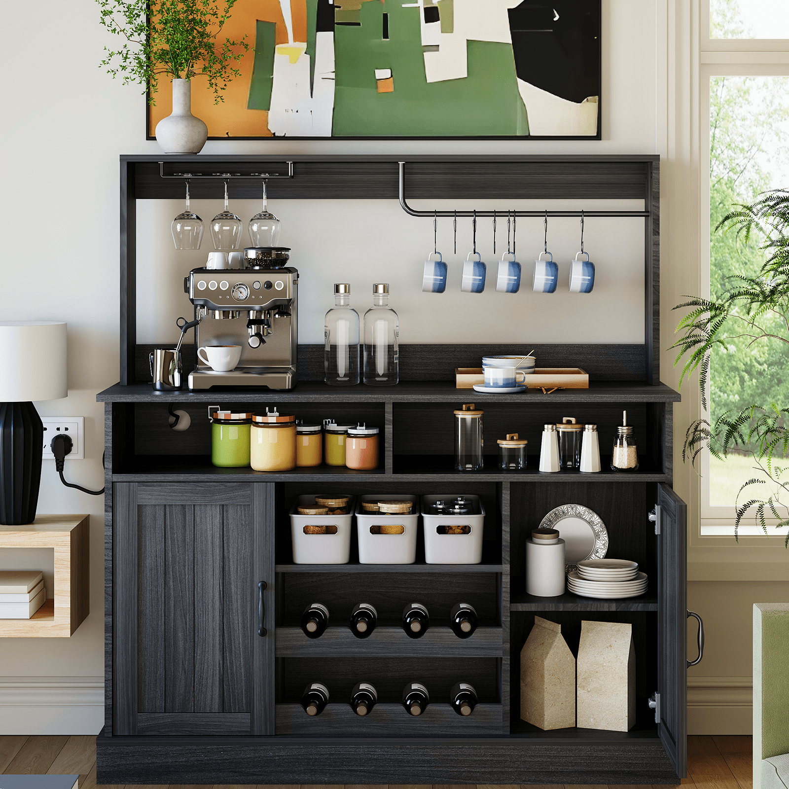 New Upgraded Storage Cabinet Elegant Wine Cabinet -- Single Unit Storage Solution for Your Wine Collection, Durable And Stylish Design for Home Or Bar Use