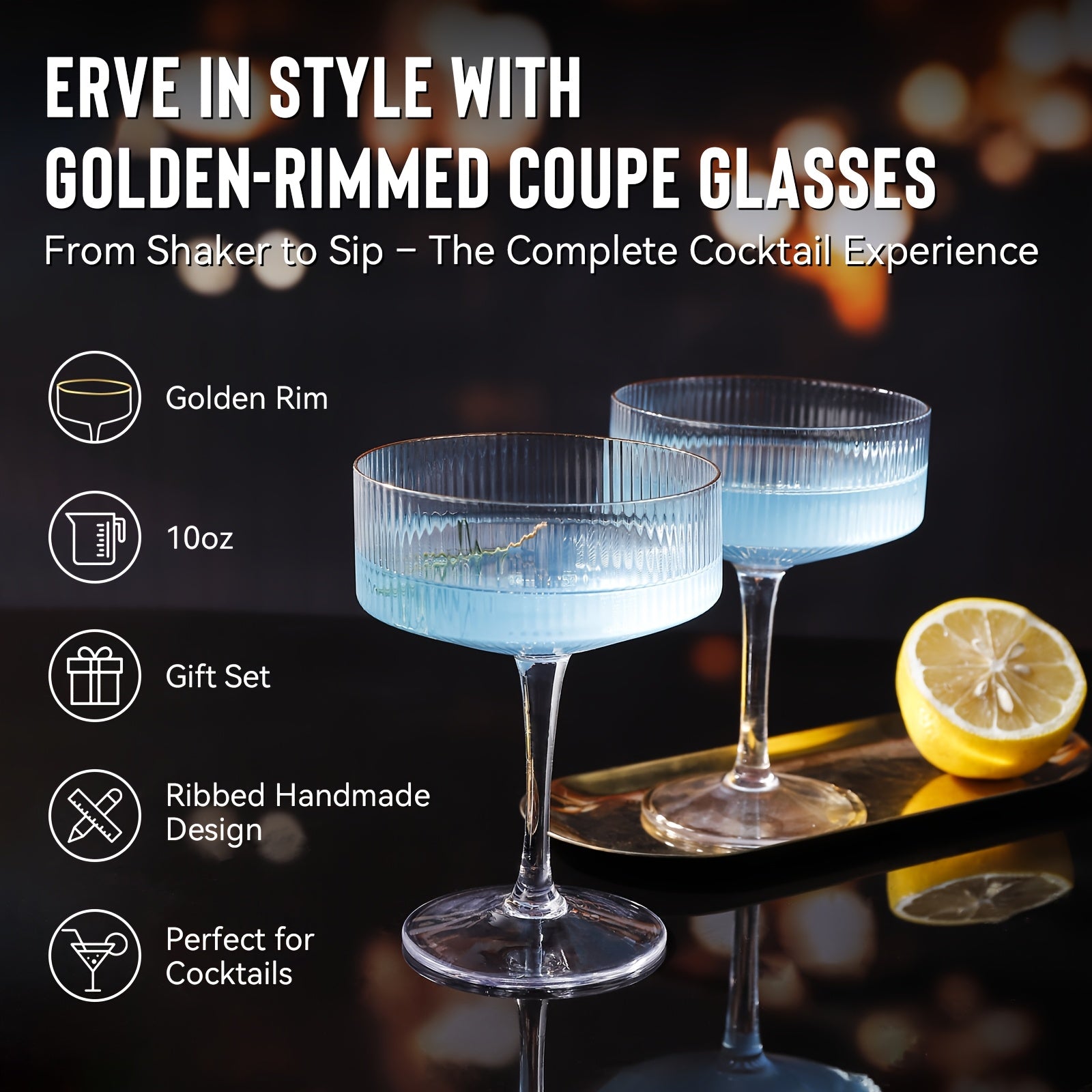 Glass Cocktail Shaker Set with Built-in Strainer 20oz Thickened Pineapple Glass Shaker, Golden Jigger & Bar Spoon with Muddler -Bartender Kit for Home Bar, Gifts for Men & Women