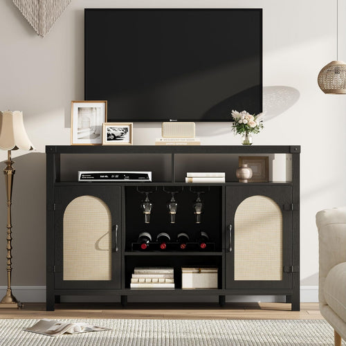 51.18 inch Length Wine Cabinet | Made from Durable MDF and PB Triamine Board in Original Wood Color - Stylish and Functional Wineboard for Home Storage, Brand: MERXENG