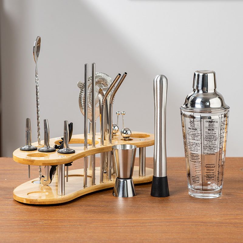 Bartender Kit Egg-Shaped Stand Bartender Tools Shaker Stainless Steel Shaker Cup