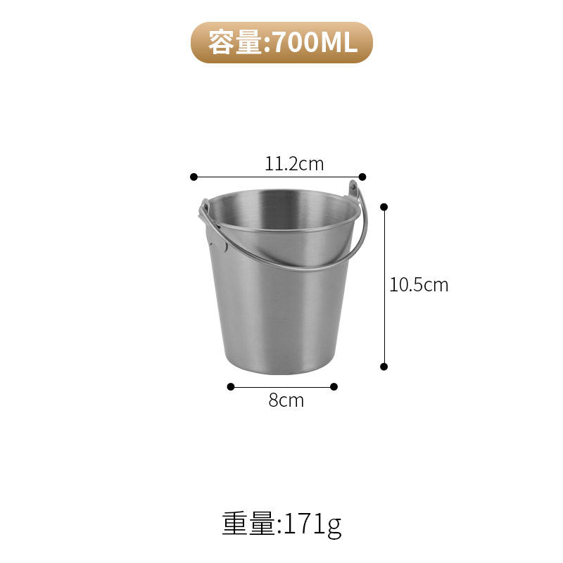 Korean 304 Stainless Steel Ice Bucket, Creative Snack Fried Chicken and Chips Bucket, Commercial Fat Cow Rich Bucket, Barbecue Lettuce Bucket