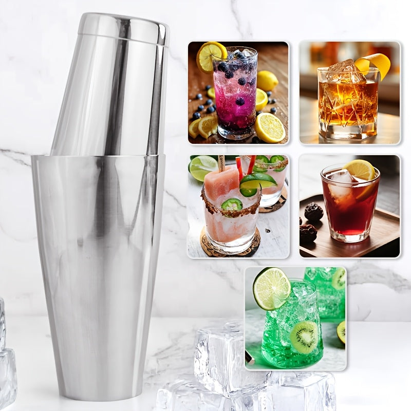35pcs Cocktail Shaker Set for Mixed Drink, Bartender Kit with Stylish Bamboo Stand, Professional Stainless Steel Bar Tool Set, Gift for Man Dad- Cocktail Recipes Booklet (Silvery)