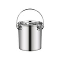 Stainless Steel Sealed Bucket with Handle, 304 Food Grade Airtight Container for Food Oil Milk, Leakproof Transport Drum with Locking Lid, Portable Storage for Home Camping Commercial