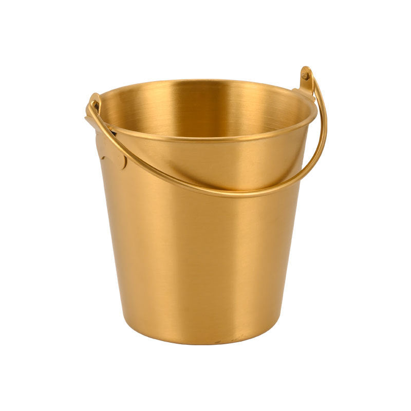 Korean 304 Stainless Steel Ice Bucket, Creative Snack Fried Chicken and Chips Bucket, Commercial Fat Cow Rich Bucket, Barbecue Lettuce Bucket