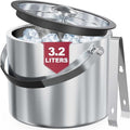 108.2oz Insulated Ice Bucket for Parties & Cocktail Bar | Double Wall Stainless Steel Wine Bucket with Lid & Tongs, Ideal for Chilling Wine, Champagne